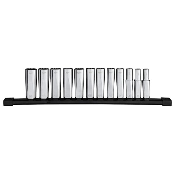 Milwaukee 48-22-9521 38 Drive 12 Point Metric Deep Socket Set 12-Piece Milwaukee 48-22-9521 3/8" Drive 12 Point Metric Deep Socket Set 12-Piece