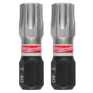 Milwaukee 48-32-4438 SHOCKWAVE Impact Duty T40 x 1" Insert Bits 2-Pack