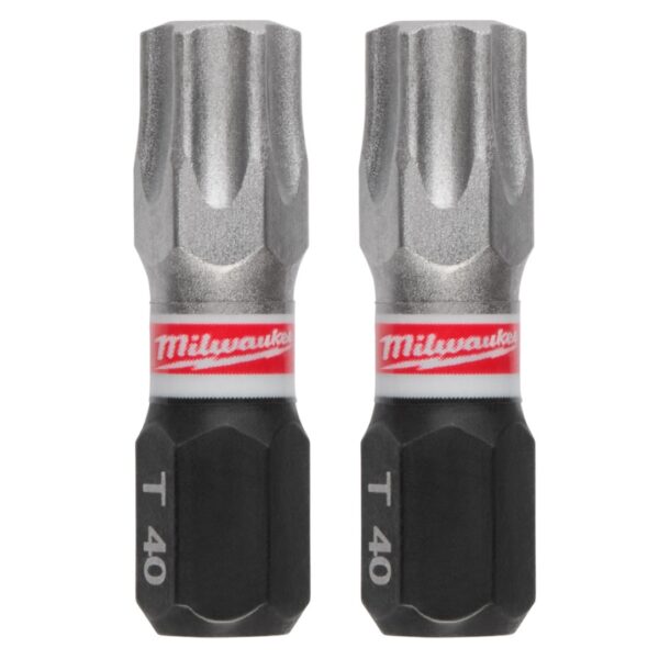 Milwaukee 48-32-4438 SHOCKWAVE Impact Duty T40 x 1" Insert Bits 2-Pack