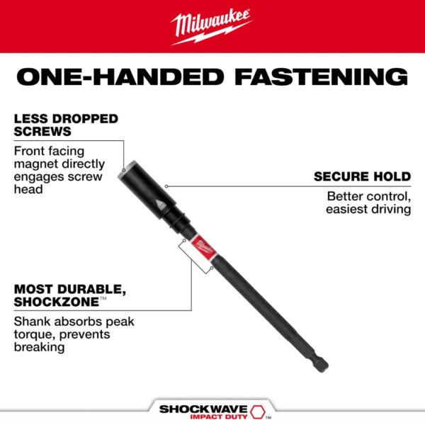 Milwaukee 48-32-7904 SHOCKWAVE Impact Duty 6" Screw-Holding Bit Holder