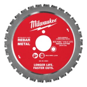 Milwaukee 48-40-4064 #10 (1-1/4”) Rebar Cutting Blade for 3675-20 Rebar Cutter