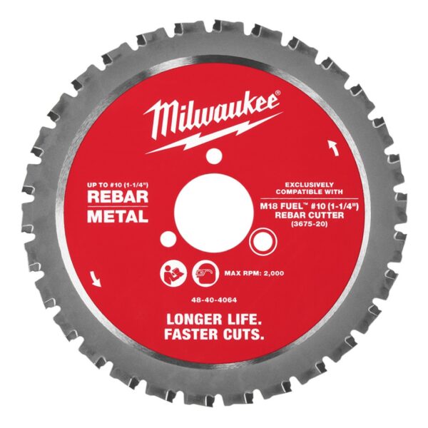 Milwaukee 48-40-4064 #10 (1-1/4”) Rebar Cutting Blade for 3675-20 Rebar Cutter