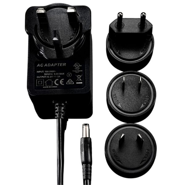 Unilite CHARGER-12V2A 12V2A Charger with UK, EU, US, AU Adaptors