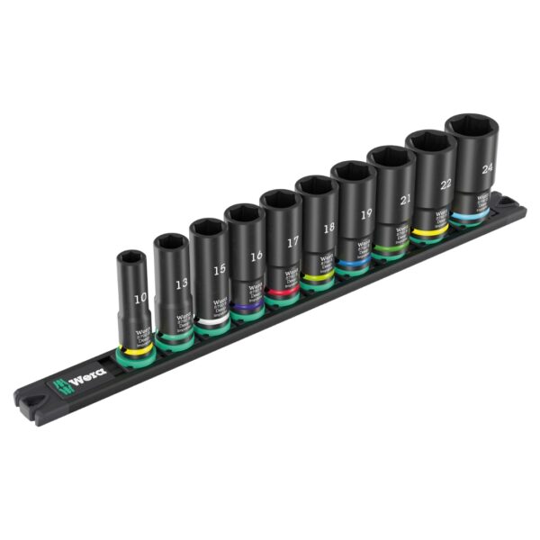 Wera 005590 Magnetic Rail B Impaktor Deep 1 Metric Socket Set, 38 Drive 10-Piece Wera 005590 Magnetic Rail B Impaktor Deep 1 Metric Socket Set, 3/8" Drive 10-Piece