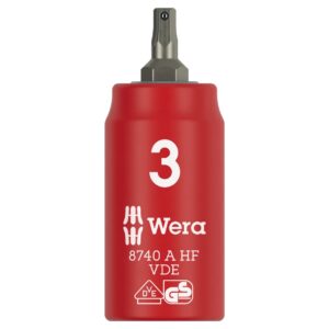 Wera 005900 8740 A VDE HF Zyklop Insulated Hex Bit Socket with Holding Function 1/4" Drive x 3mm