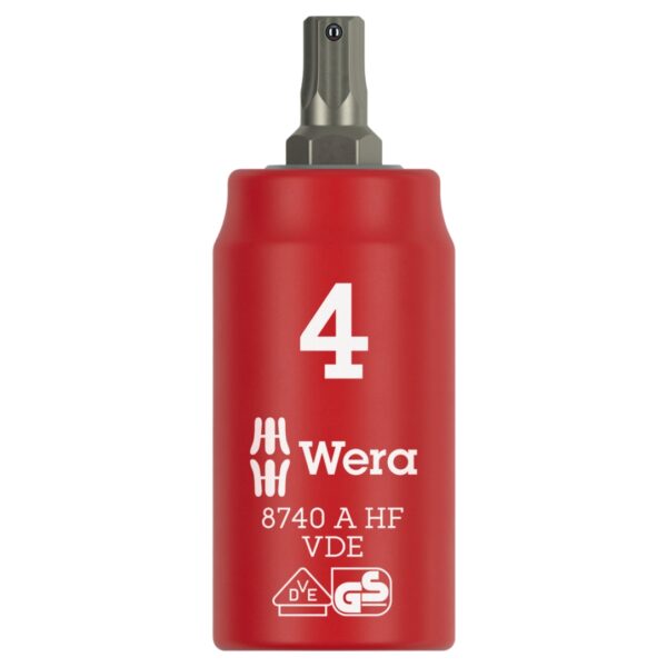 Wera 005901 VDE Insulated Inside Hex Zyklop Bit Socket with Holding Function, 14 Drive x 4mm Wera 005901 VDE Insulated Inside Hex Zyklop Bit Socket with Holding Function, 1/4" Drive x 4mm