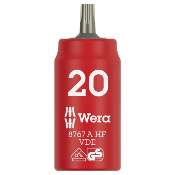 Wera 005922 8767 A VDE HF Zyklop Insulated Torx Bit Socket with Holding Function 14 Drive x T20 Wera 005922 8767 A VDE HF Zyklop Insulated Torx Bit Socket with Holding Function 1/4" Drive x T20
