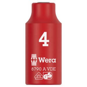 Wera 005930 8790 A VDE Insulated Socket 1/4″ Drive x 4mm