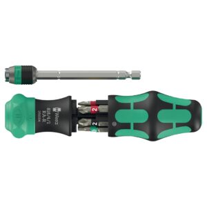 Wera 051513 Kraftform Kompakt 20 RA-R Ratcheting Bitholder Screwdriver 7-Piece