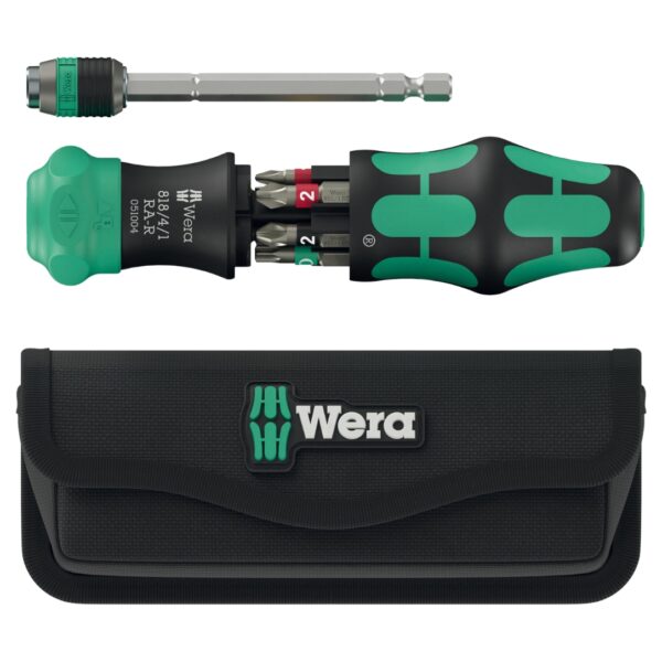 Wera 051514 Kraftform Kompakt 20 RA-R Ratcheting Bitholder with Pouch 7-Piece
