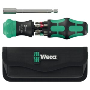Wera 051520 Kraftform Kompakt 28 RA Ratcheting Bitholder with Pouch 7-Piece