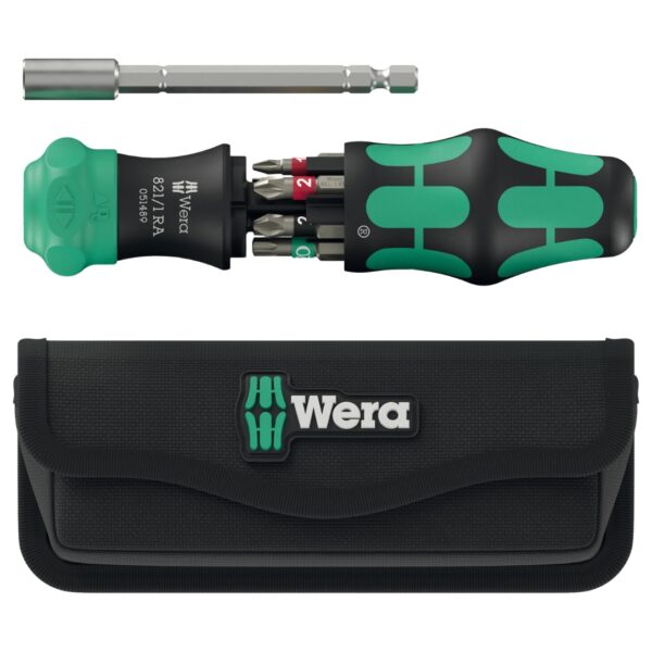 Wera 051520 Kraftform Kompakt 28 RA Ratcheting Bitholder with Pouch 7-Piece