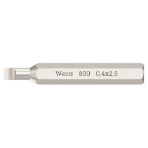 Wera 058101 Slotted Micro Driver Bit 0.4 x 2.5 x 30mm 10-Pack