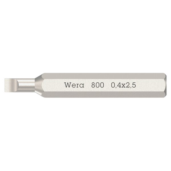 Wera 058101 Slotted Micro Driver Bit 0.4 x 2.5 x 30mm 10-Pack Wera 058101 Slotted Micro Driver Bit 0.4 x 2.5 x 30mm 10-Pack
