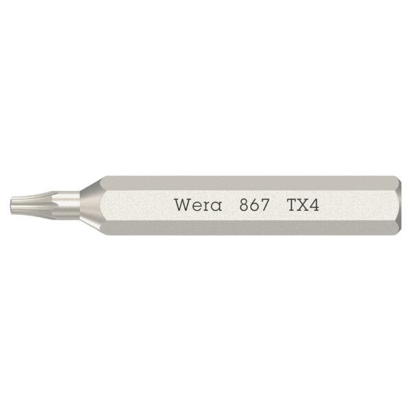 Wera 058102 867 Torx Micro Driver Bit T4 x 30mm 10-Pack (1) Wera 058102 867 Torx Micro Driver Bit T4 x 30mm 10-Pack