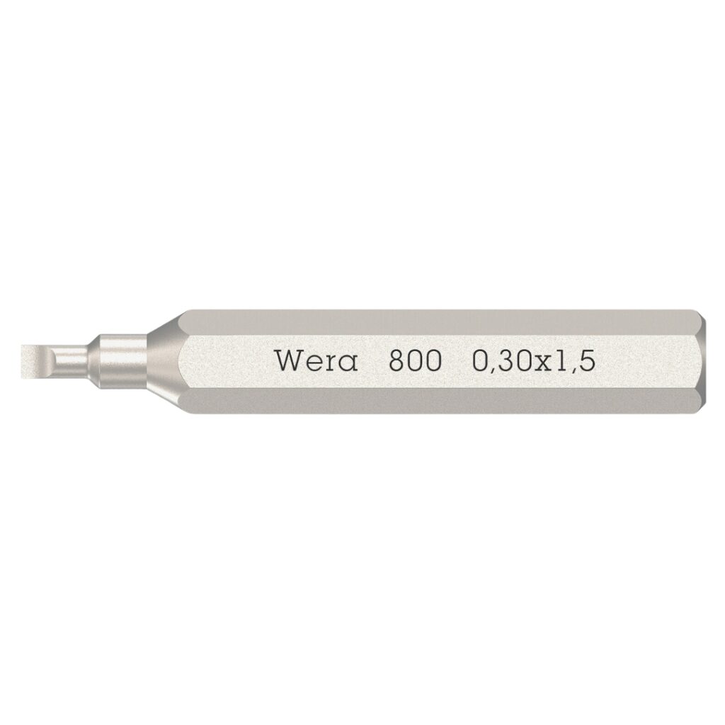 Wera 058104 800 Slotted Micro Driver Bit 0.3 x 1.5 x 30mm 10-Pack - BC ...