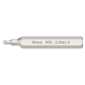 Wera 058104 800 Slotted Micro Driver Bit 0.3 x 1.5 x 30mm 10-Pack