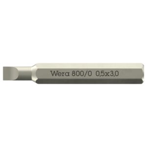 Wera 058105 800 Slotted Micro Driver Bit 0.5 x 3.0 x 30mm 10-Pack