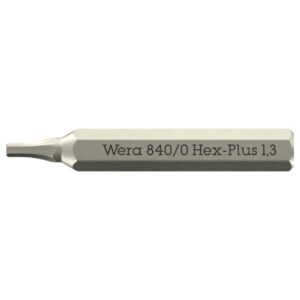 Wera 058109 840 Hex-Plus Micro Driver Bit 1.3 x 30mm 10-Pack