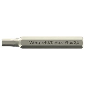 Wera 058112 840 Hex-Plus Micro Driver Bit 2.5 x 30mm 10-Pack