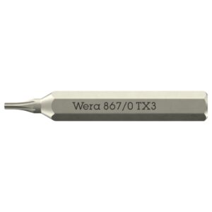 Wera 058129 867 Torx Micro Driver Bit T3 x 30mm 10-Pack