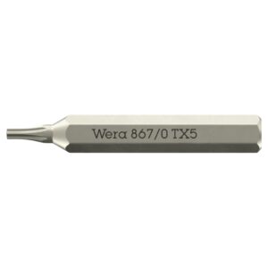 Wera 058130 867 Torx Micro Driver Bit T5 x 30mm 10-Pack