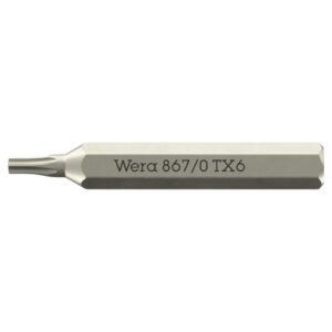 Wera 058131 867 Torx Micro Driver Bit T6 x 30mm 10-Pack