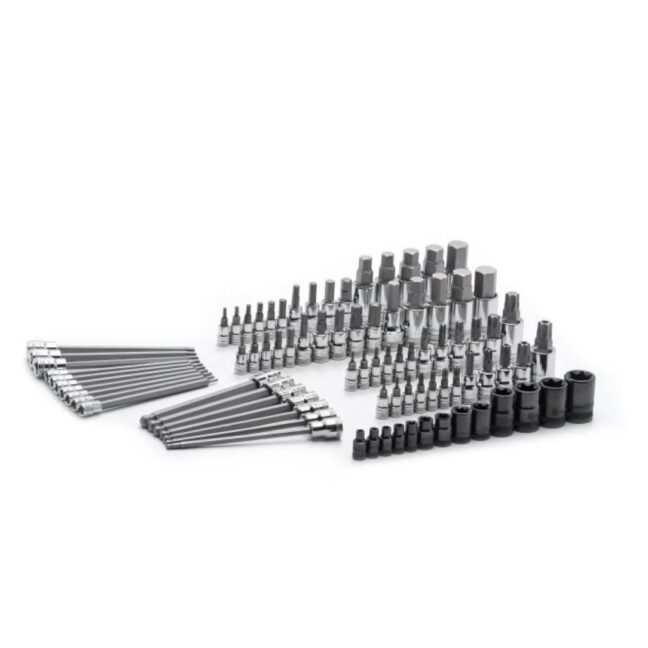 Gearwrench 80742 1/4", 3/8" and 1/2" Drive Hex/Tamper Proof Torx/External Torx/Torx SAE/Metric Bit Set 84-Piece