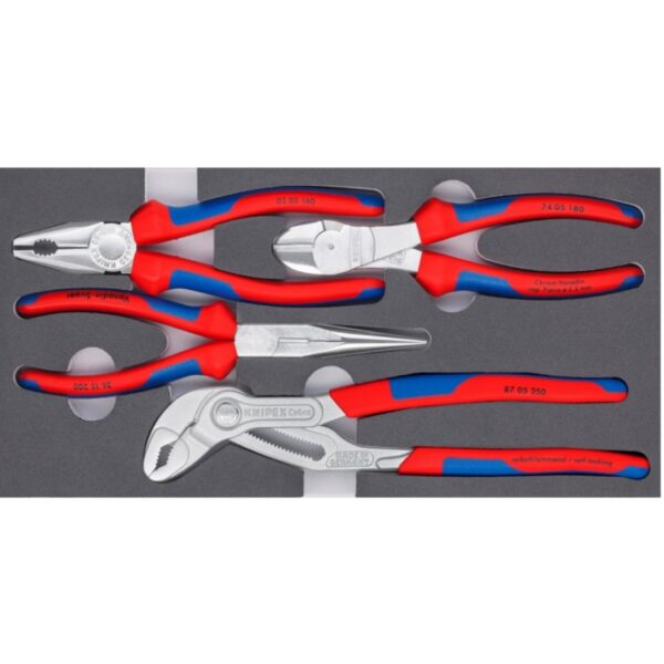 Knipex 002001V17 Chrome Pliers Set in Foam Tray 4-Piece