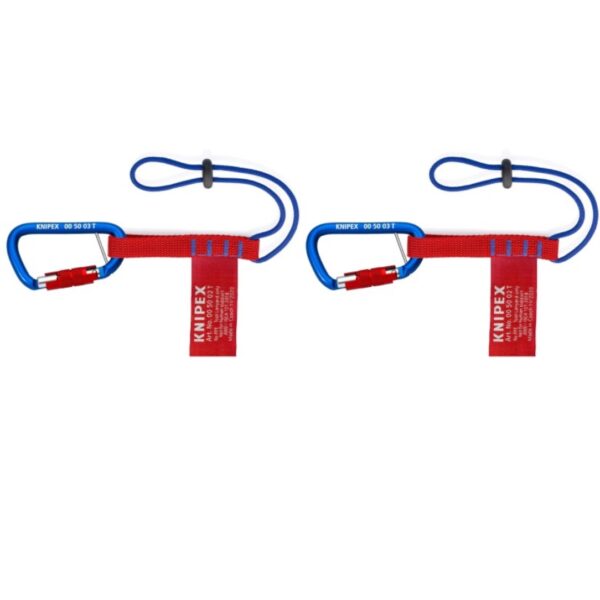 Knipex 005006TBKA 13" Tool Tethering Adaptor Straps with Captive Eye Carabiner 2-Pack