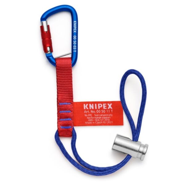 Knipex 005013TBKA 18" Tool Tethering Adaptor Straps with Captive Eye Carabiner up to 13lbs