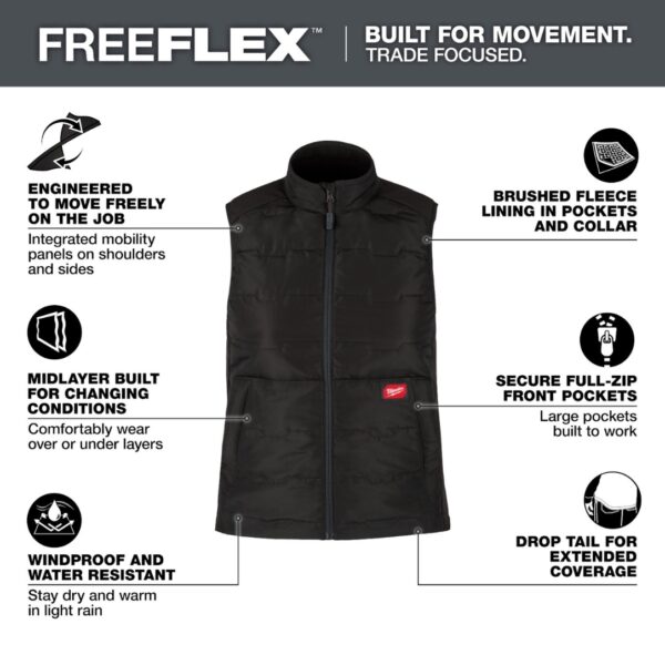 Milwaukee F350B Women's FREEFLEX Lightweight Insulated Vest - Black