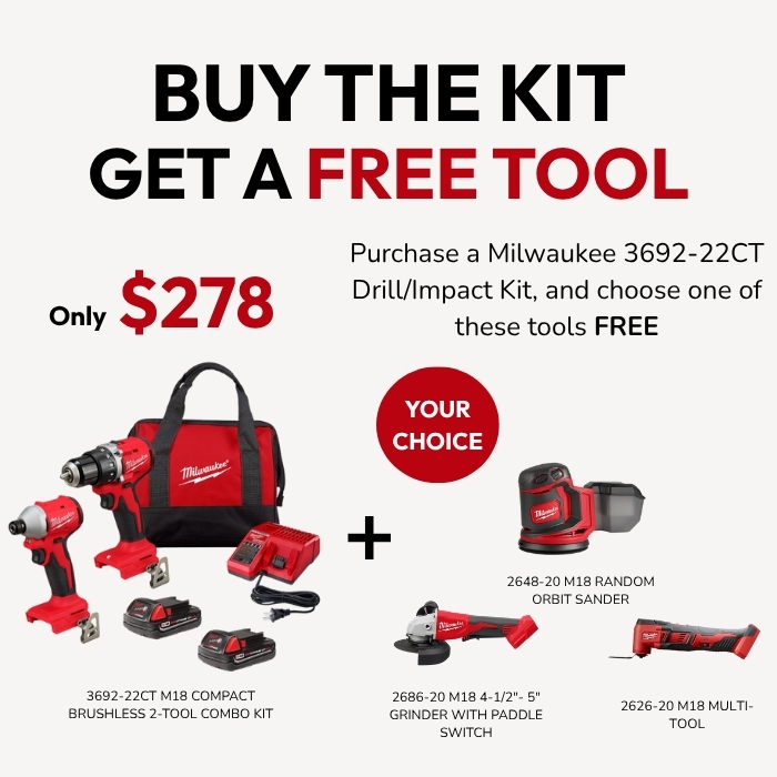 Milwaukee - Buy a 3692-22CT Drill/Impact Kit, Get a Free Tool