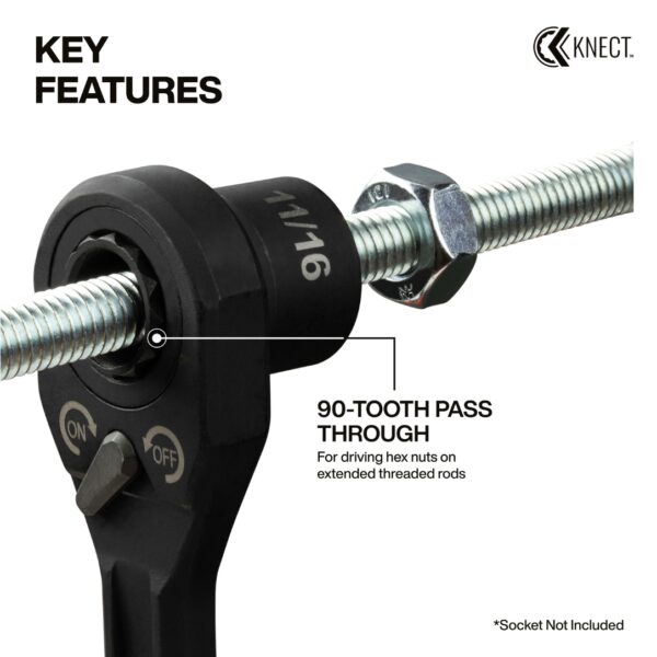 Klein 65408ADP KNECT Pass-Through Ratchet and 3/8" Drive Socket Adapter Set