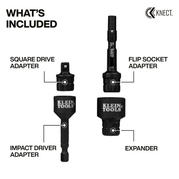 Klein 65KADPS KNECT Impact Socket Adapter Set Klein 65KADPS KNECT Impact Socket Adapter Set