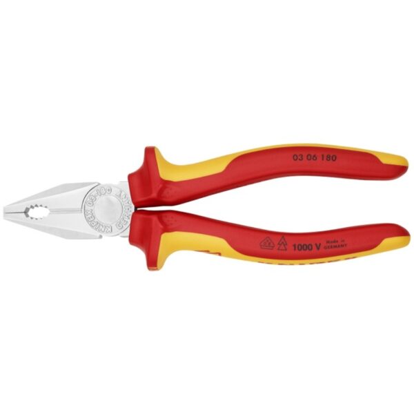Knipex 0306180 7-1/4" 1000V Insulated Combination Pliers