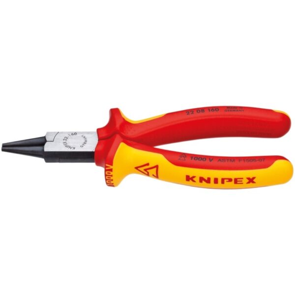 Knipex 2208160SBA 6-1/4" 1000V Insulated Round Nose Pliers