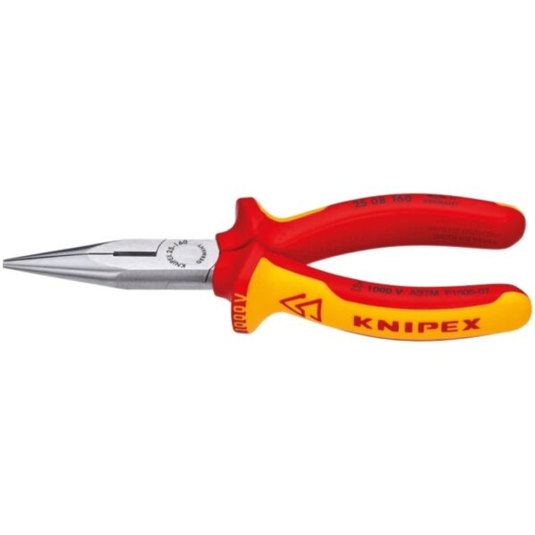 Knipex 2508160SBA 6-1/4" 1000V Insulated Long Nose Pliers with Cutter