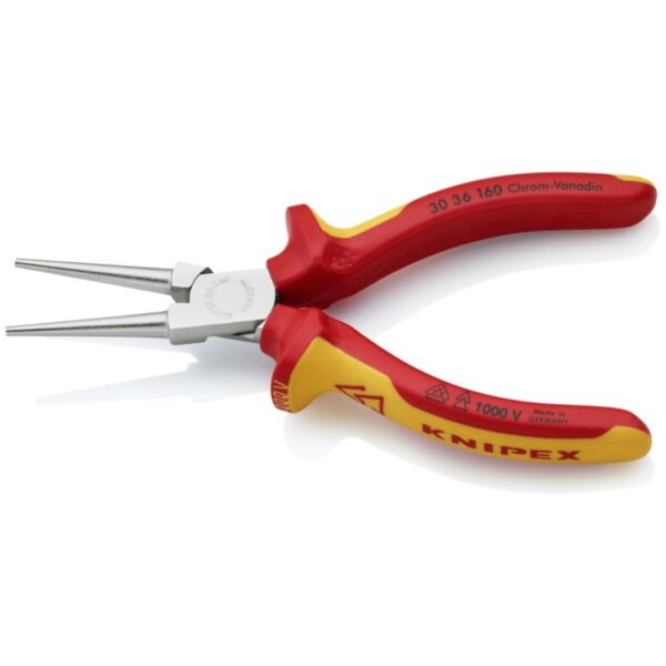 Knipex 3036160 6-1/4" 1000V Insulated Long Nose Pliers - Round Tips