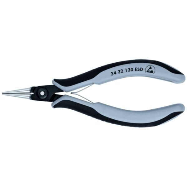 Knipex 3432130ESD 5-1/4" Electronics Pliers with ESD Handles - Round Tips