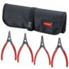 Knipex 9K008050US External Precision Snap Ring Set in Tool Roll 4-Piece