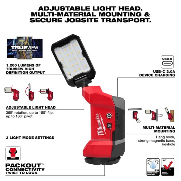 Milwaukee 2350-20 M12 ROVER Multi-Directional Flood Light