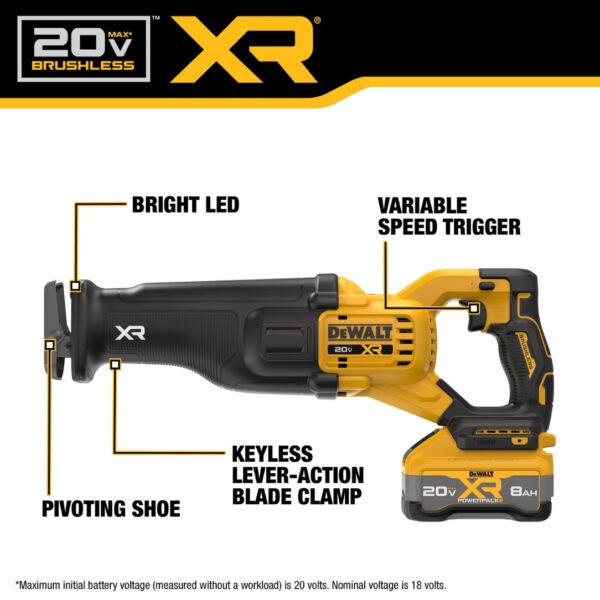 DeWalt DCS384WW1 20V MAX XR Brushless Reciprocating Saw Kit
