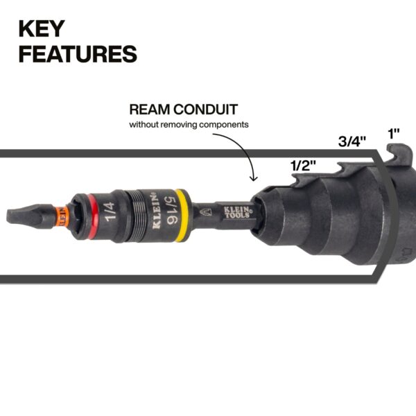 Klein 85091HD Impact-Rated Flip Socket Conduit Reamer