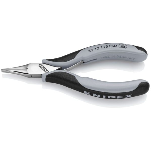 Knipex 3512115ESD 4-1/2" Electronics Pliers with ESD Handles - Flat Tips