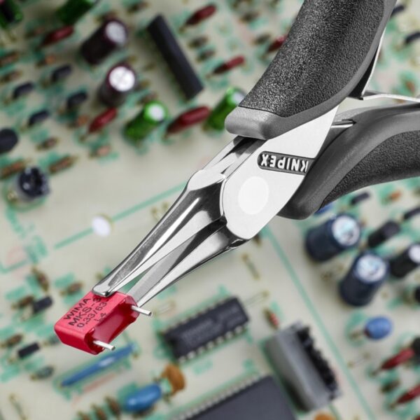 Knipex 3512115ESD 4-1/2" Electronics Pliers with ESD Handles - Flat Tips