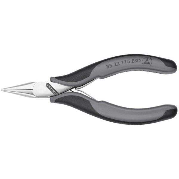Knipex 3522115ESD 4-1/2" Electronics Pliers with ESD Handles - Half Round Tips