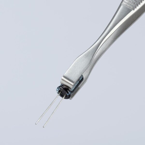 Knipex 920107 5-3/4" Stainless Steel Positioning Tweezers - 90° Angled