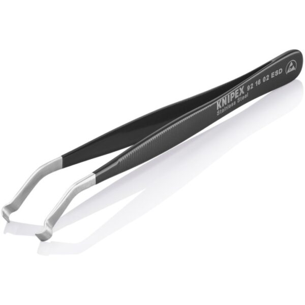 Knipex 921602ESD 4-34 Stainless Steel Positioning Tweezers - 35° Angled - ESD (2) Knipex 921602ESD 4-3/4" Stainless Steel Positioning Tweezers - 35° Angled - ESD