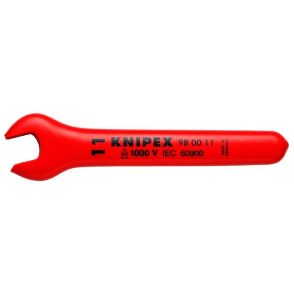 Knipex 980011 11mm x 5" 1000V Insulated Open End Wrench